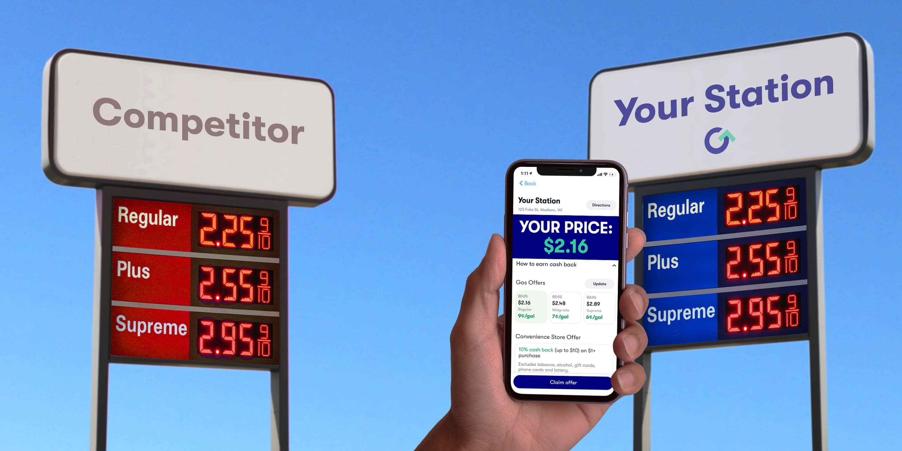 Upside — Up to 25¢ Cash Back per Gallon on Gas
