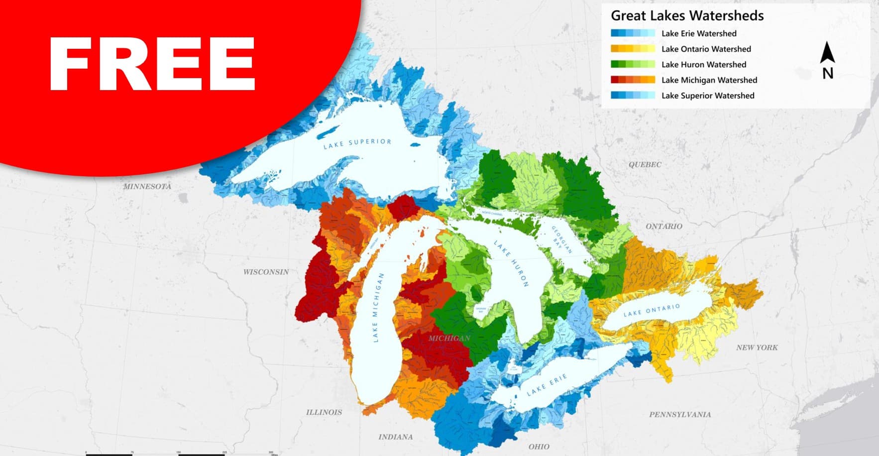 Fred and Barbara Erb Family Foundation — Free Great Lakes Watersheds Map