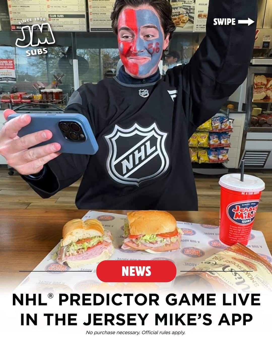 Jersey Mike's — Free Points via NHL Predictor Game