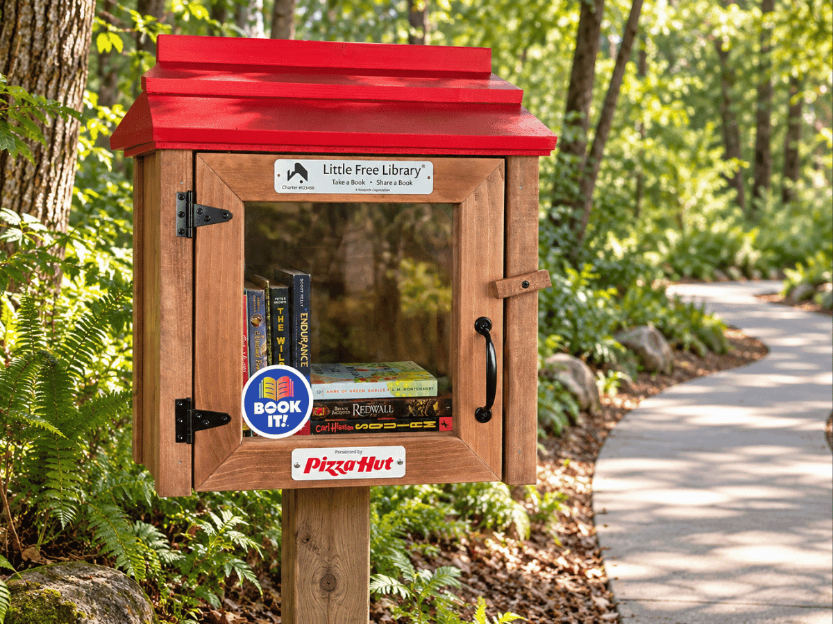 Pizza Hut — Free Custom Little Hut Library Book Exchange Box