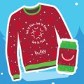 bubly holiday sweater and koozie