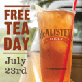 mcalisters free tea day