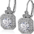 sterling silver swarovski zirconia antique drop earrings